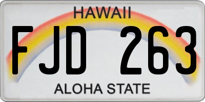 HI license plate FJD263