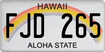 HI license plate FJD265