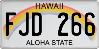 HI license plate FJD266