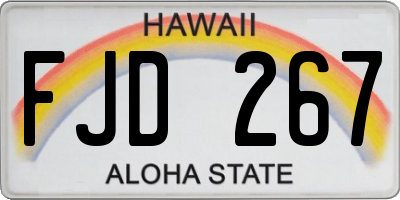 HI license plate FJD267