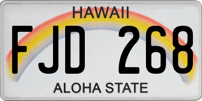 HI license plate FJD268