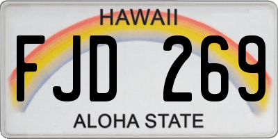 HI license plate FJD269