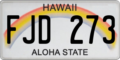 HI license plate FJD273