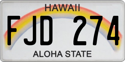HI license plate FJD274