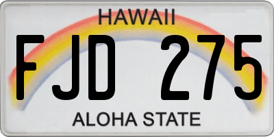 HI license plate FJD275