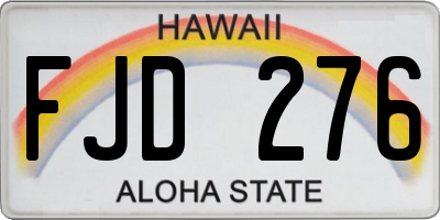 HI license plate FJD276
