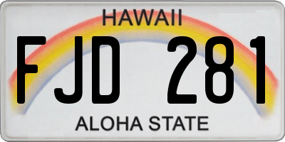 HI license plate FJD281