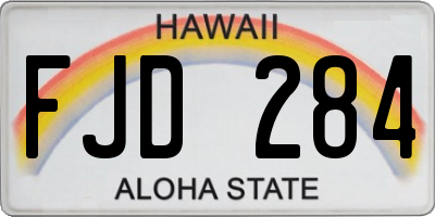 HI license plate FJD284