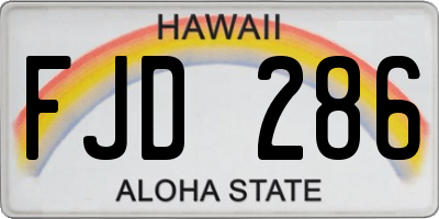 HI license plate FJD286