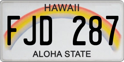 HI license plate FJD287