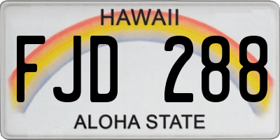 HI license plate FJD288