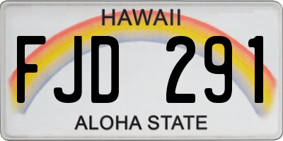 HI license plate FJD291