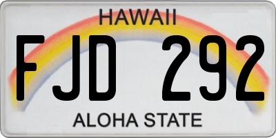 HI license plate FJD292