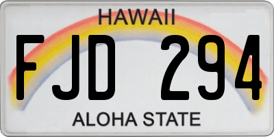 HI license plate FJD294