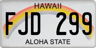 HI license plate FJD299