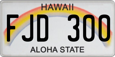 HI license plate FJD300