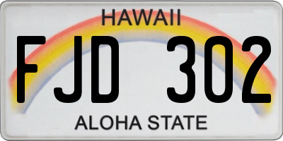 HI license plate FJD302