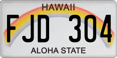 HI license plate FJD304