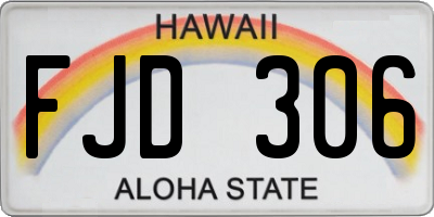 HI license plate FJD306