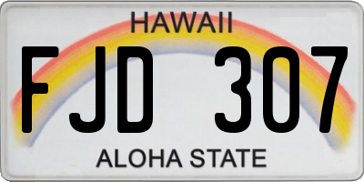 HI license plate FJD307