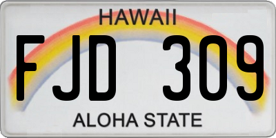 HI license plate FJD309