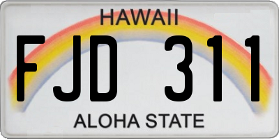 HI license plate FJD311
