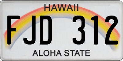 HI license plate FJD312