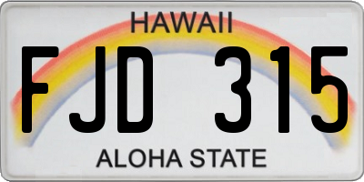 HI license plate FJD315