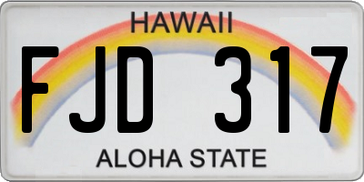 HI license plate FJD317
