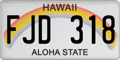 HI license plate FJD318