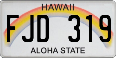HI license plate FJD319