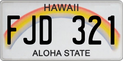 HI license plate FJD321