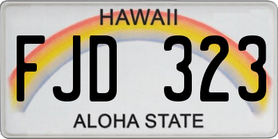 HI license plate FJD323