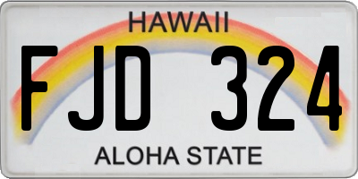 HI license plate FJD324