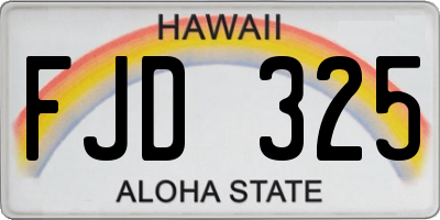 HI license plate FJD325