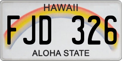 HI license plate FJD326