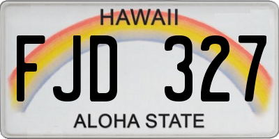 HI license plate FJD327