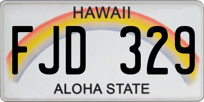 HI license plate FJD329