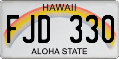 HI license plate FJD330