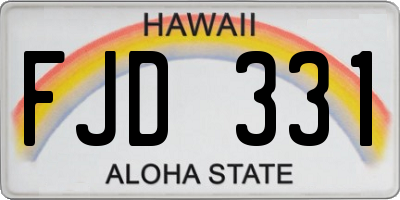 HI license plate FJD331