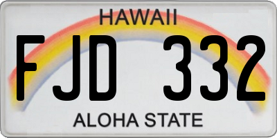 HI license plate FJD332