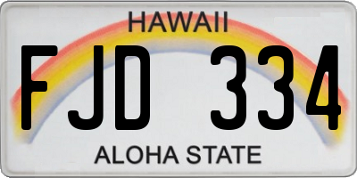HI license plate FJD334