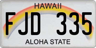 HI license plate FJD335