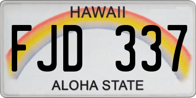 HI license plate FJD337