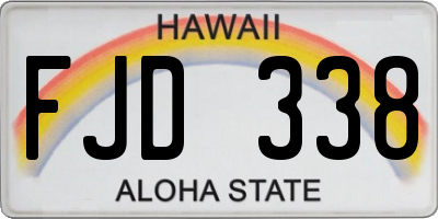 HI license plate FJD338