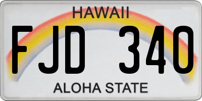 HI license plate FJD340