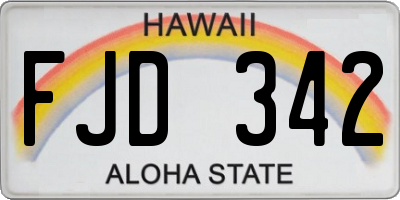 HI license plate FJD342