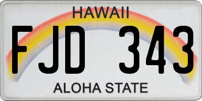 HI license plate FJD343