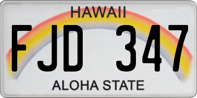 HI license plate FJD347