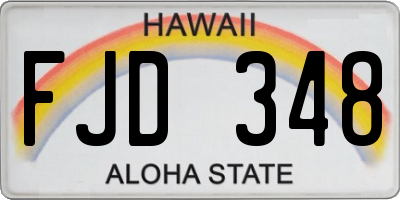 HI license plate FJD348